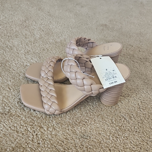 a new day Shoes - Women's Basil Mule Heels - a New Day Braided Strap Tan Size 6